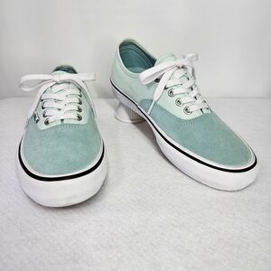 Vans M8/W9.5 Sneakers Skater Lace-up Mint Green Suede Leather Ultra Cush Retro